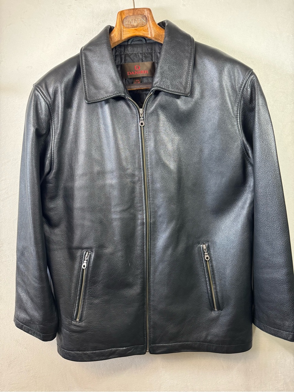 Danier Black Leather Jacket Medium